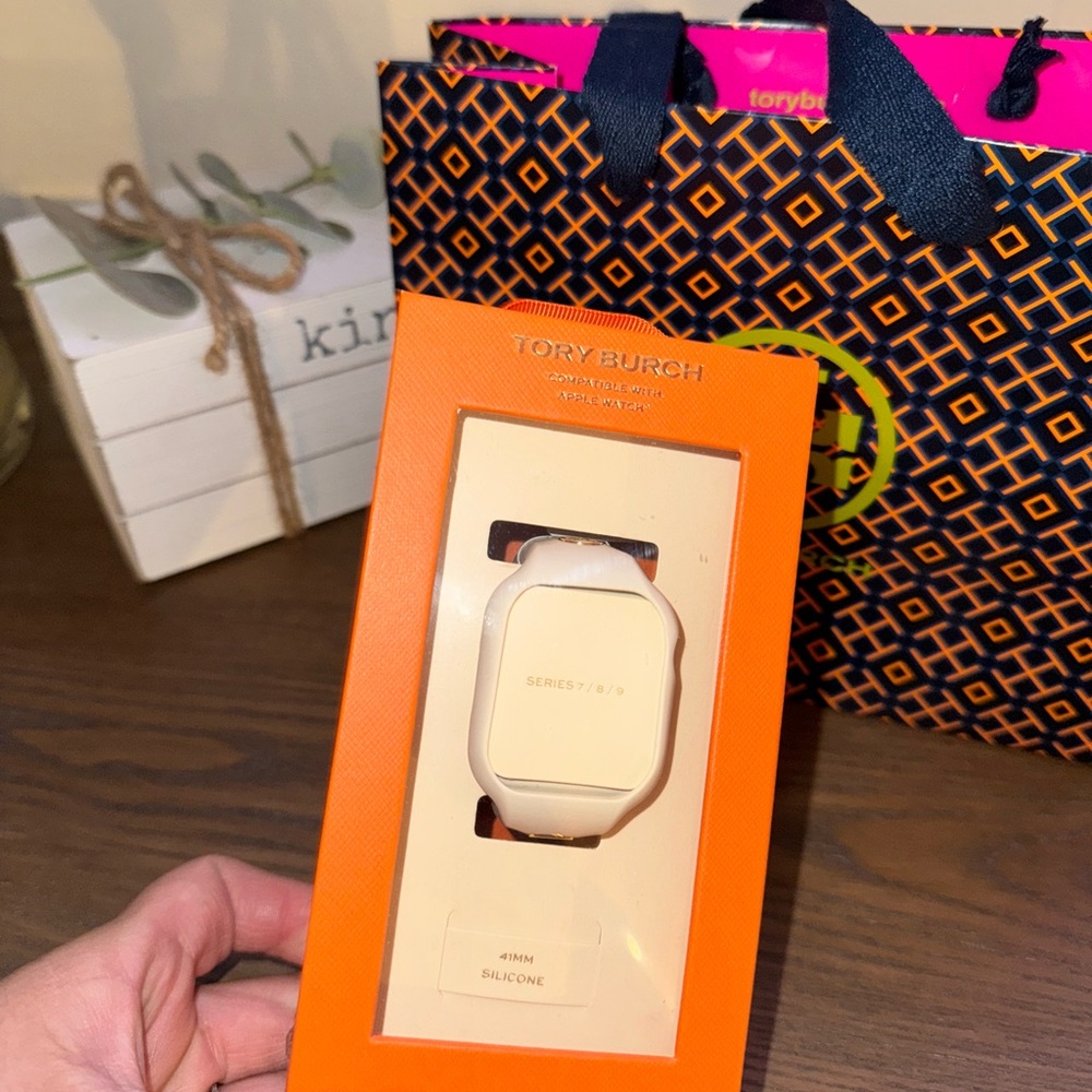 Tory Burch White Silicone Watch Band